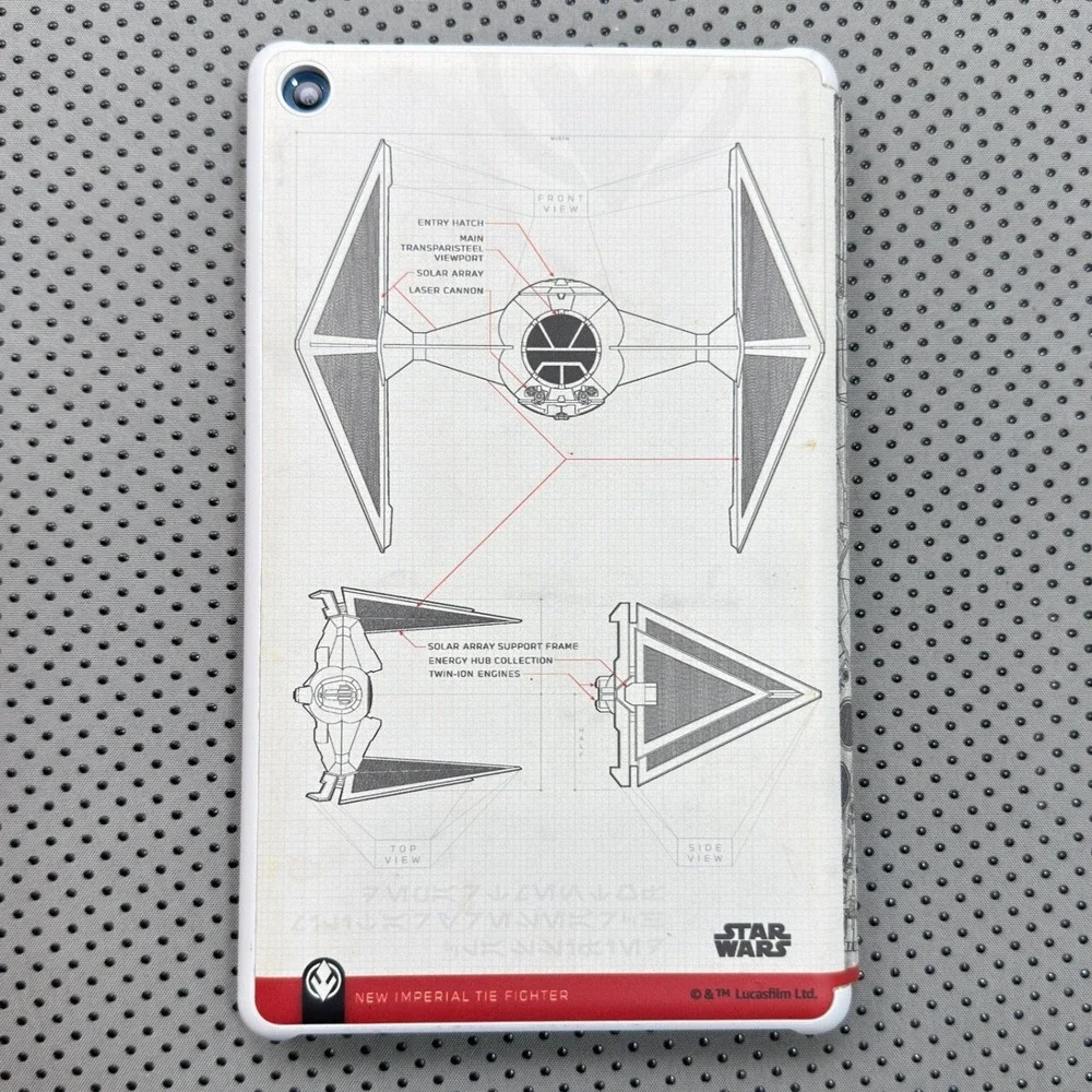 Amazon Fire HD 8 Tablet 8th Gen 16GB Blue Star Wars Folio Case Millennium Falcon